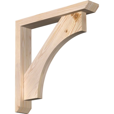 Ekena Millwork Westlake Slat Smooth Bracket w/ Offset Brace, Douglas Fir, 3 1/2"W x 20"D x 20"H BKT0402X20X20WTL06SDF